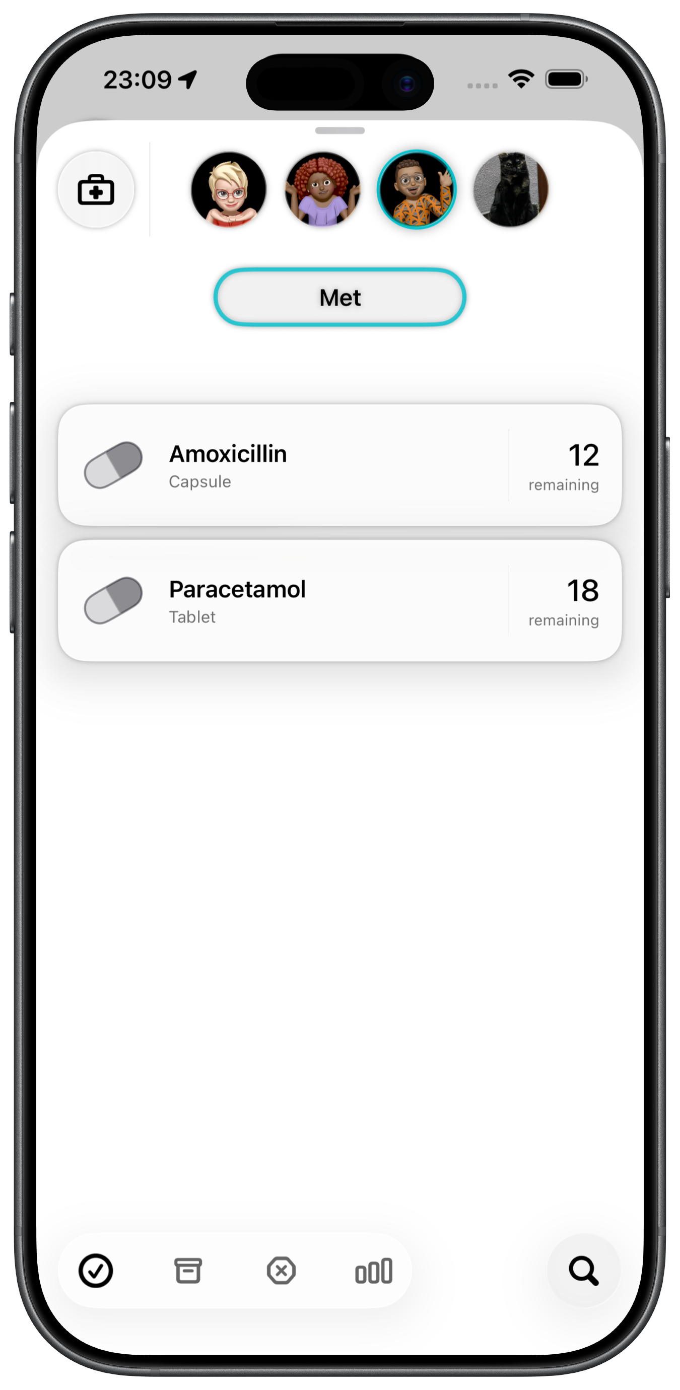 PillRem medications list